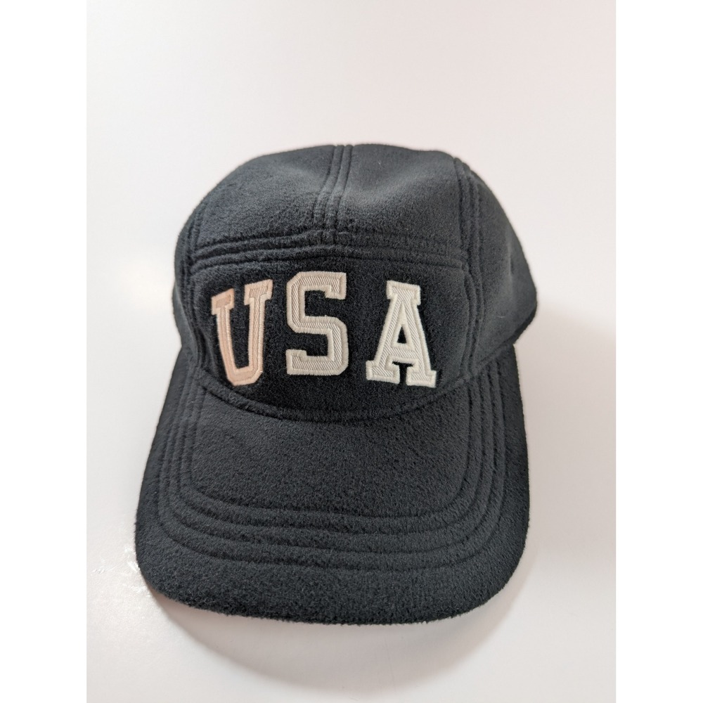 Polo Ralph Lauren USA Fleece 5 Panel Hat Black American Flag Strapback Cap